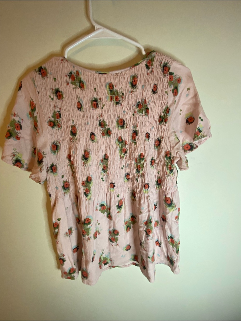 URBAN Romantics Pink Floral Smocked Midi Top